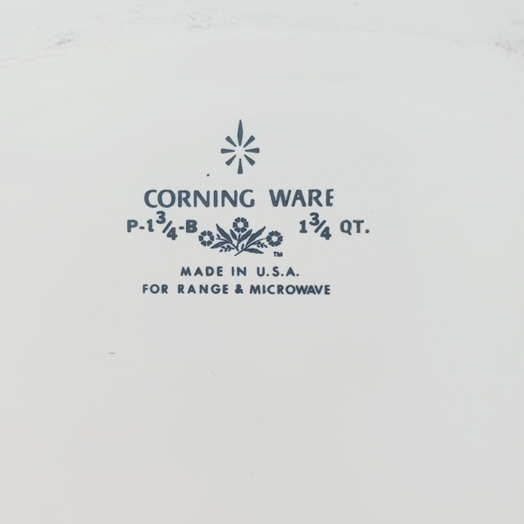 1960 Vintage Blue Cornflower Corning Ware Pyroceram 1 3/4 Qt Casserole Dish USA - Picture 4 of 7